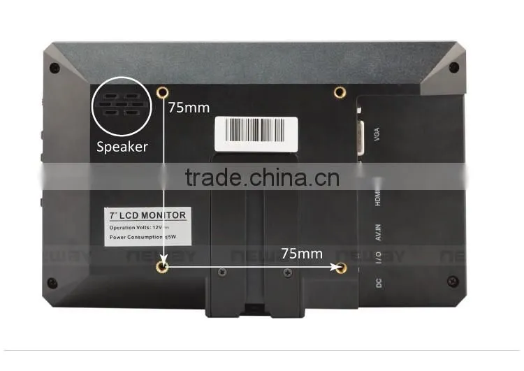 7 inch 450ma current AV input Industry Capacitive touch screen with Lux auto brightness Optional