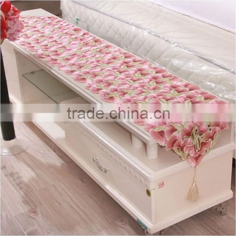 40*210cm pastoralism sweet flowers customized polyester table runners