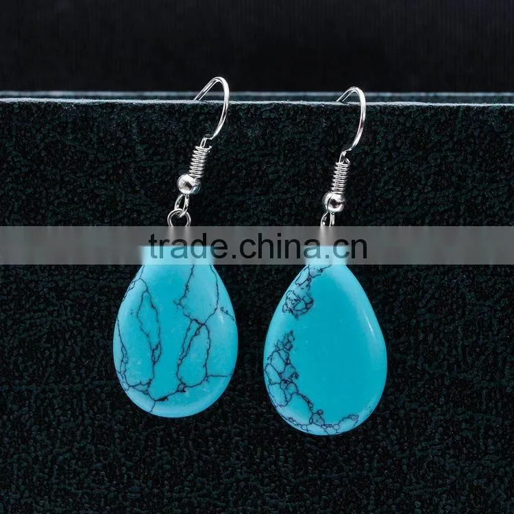2016 New Factory Direct Natural Stone Opal Drop Earrings SMJ0157