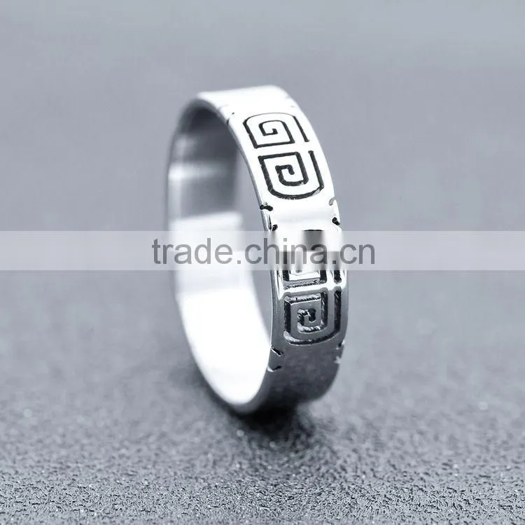 Men's 2016 Ethnic Style New Design Tibet Totem Stainless Steel Ring