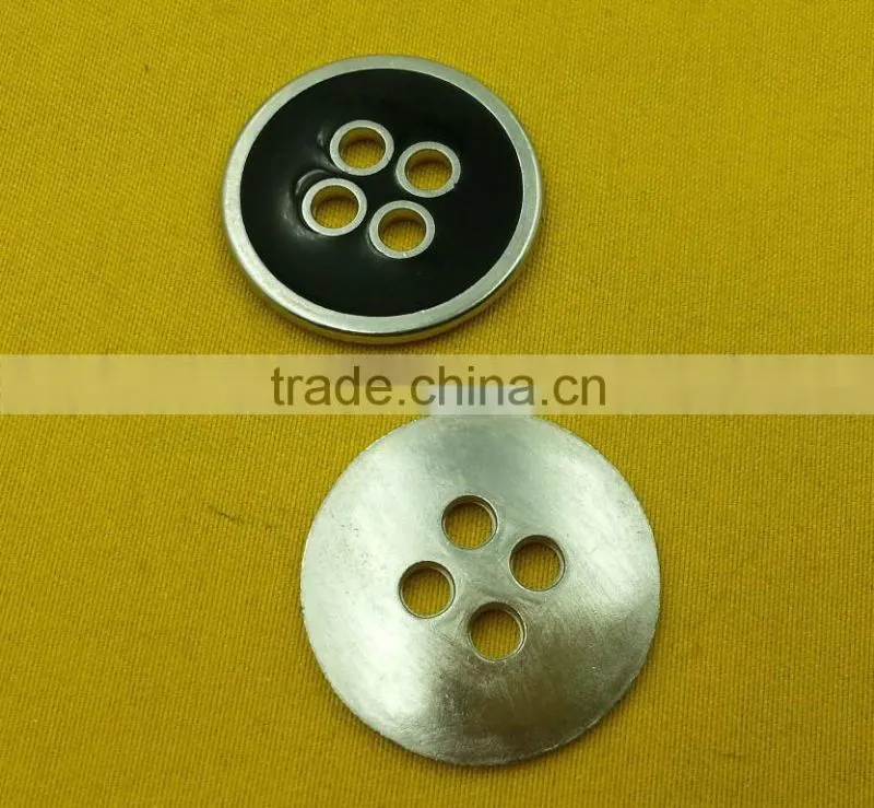 28mm Black Enamelled 4 holes metal sew-on button For ladies wear -- MS34727