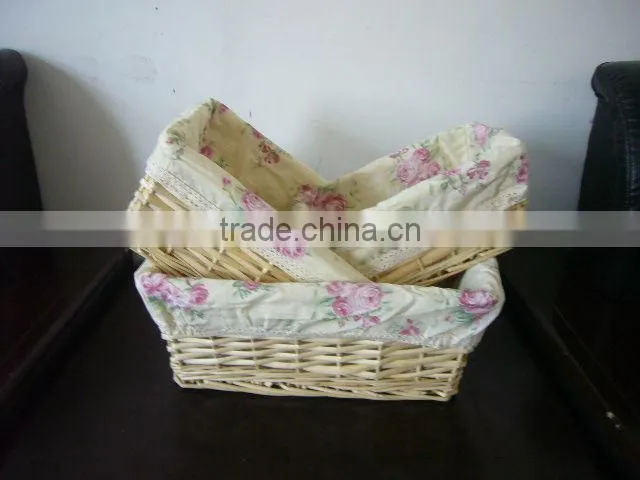 inexpensive willow storage basket with liners