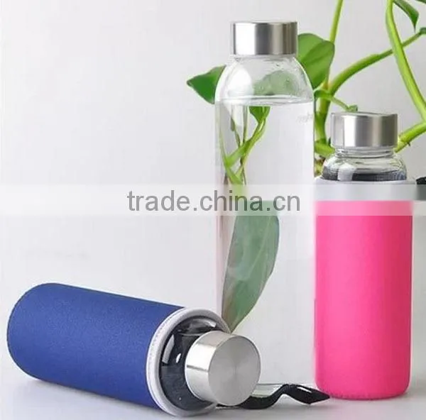 Simple design high quality glass cup set with neoprene material