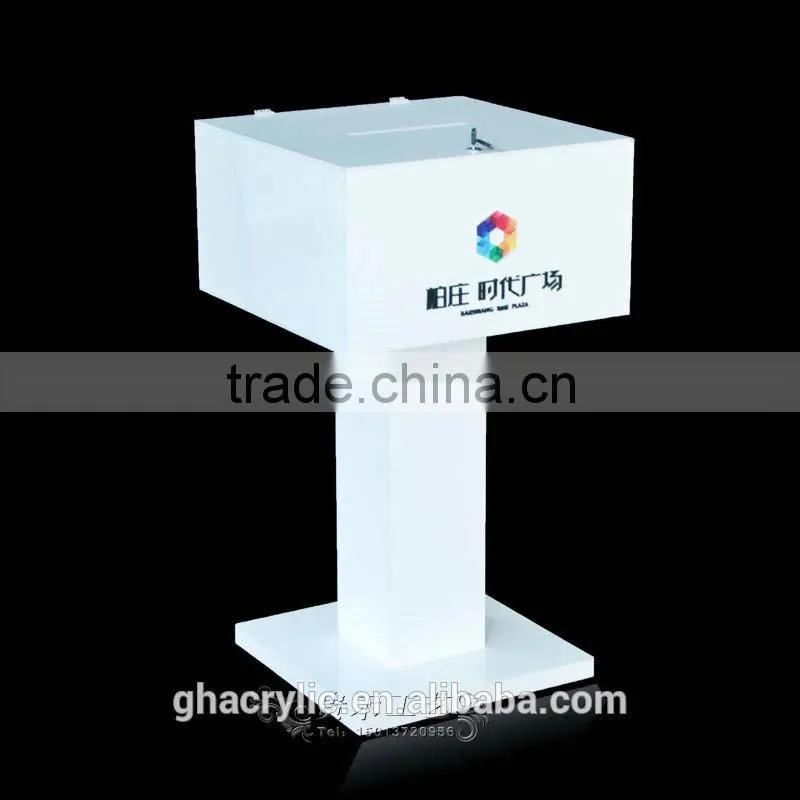 factory outlet vertical high-grade acrylic donation box suggestion box plastic ballot box