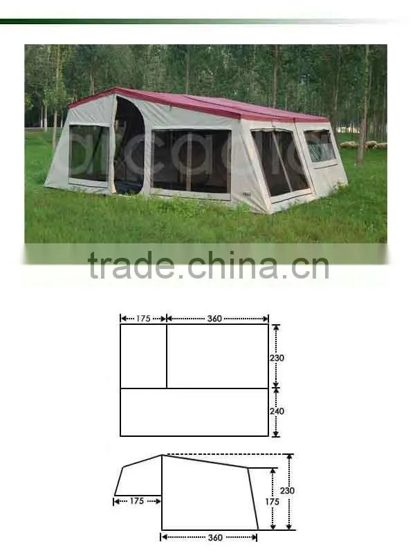 Foldable easy carry waterproof camper trailer tent