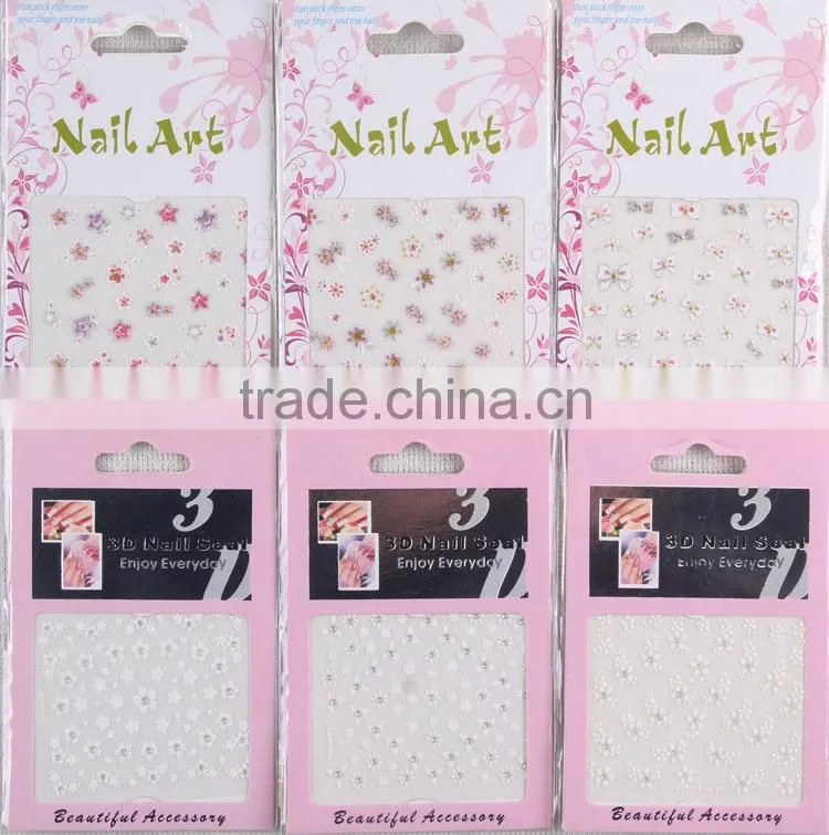Hot selling 3D Heart designs nail sticker