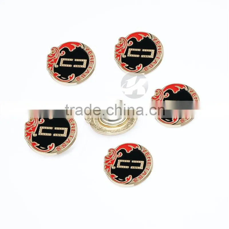 Engraved Logo With Colors Custom Metal Shank Button