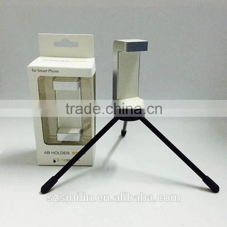 No patent foldable 1/4" screw Tripod Phone Stand Clamp Holder for iPhone,Samsung,HTC,Camera,Monopod etc.