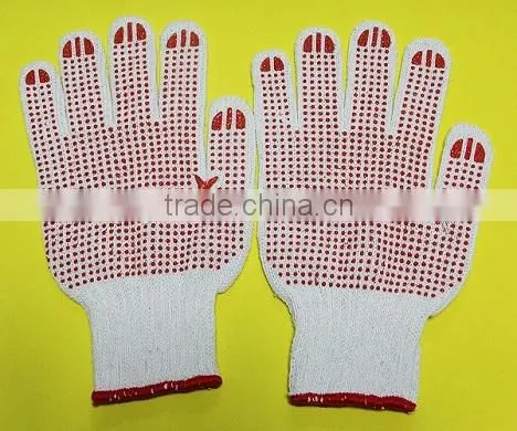 50-75g 10gauge computer machine PVC Dotted gloves for construction use