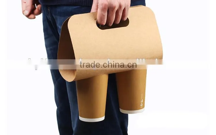 High quality low price eco-friendlly paper cup holder with handle