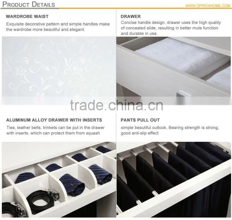 Guangzhou Bedroom Furniture PVC and Melamine 6 Swing Door Wardrobe