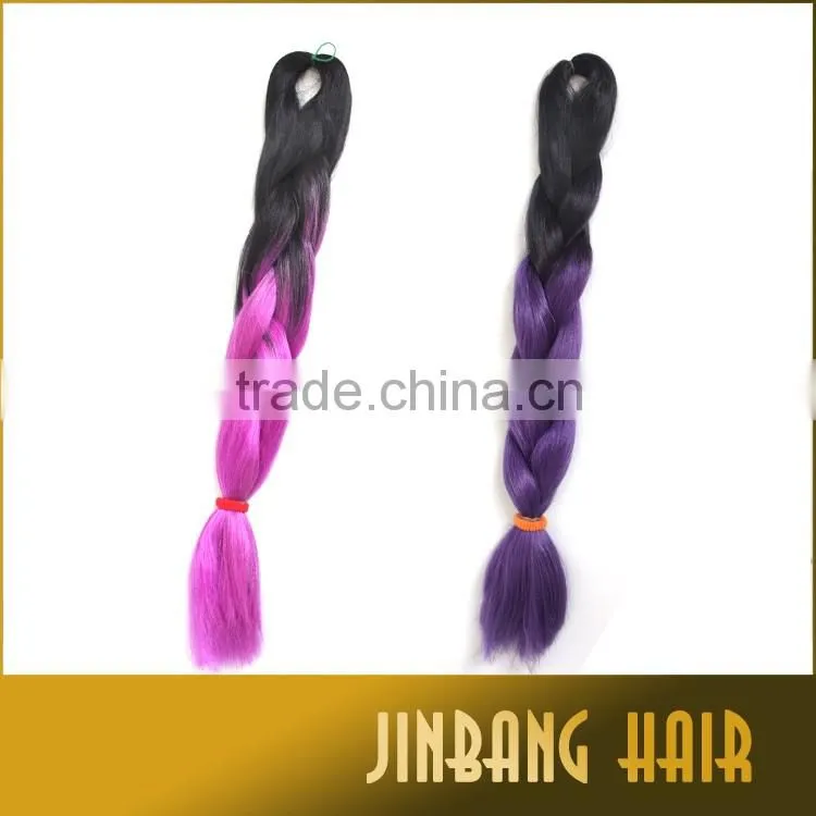 2016 hot selling ombre jumbo braiding straight hair synthetic afro kinky braids hair box braid extensions