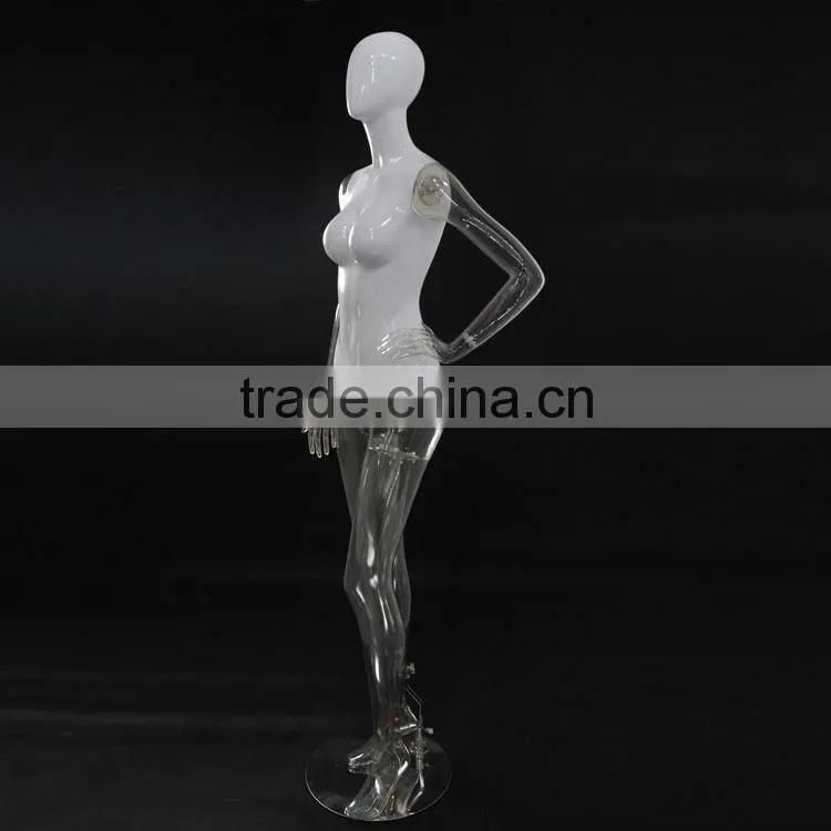 high gloss and transparent unbreakable plastic mannequin