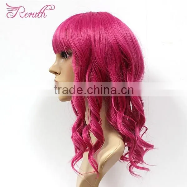 high quality factory price red human hair wig