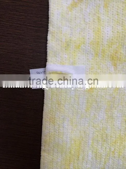 Cotton / polyester stitch bonded nonwoven yellow color cotton floor cloth with eyelet