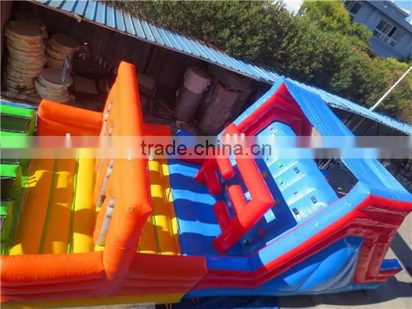 60m long giant inflatable obstacle course for adults, outdoor inflatable obstacle