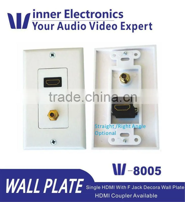 White by Steren ,Standard HDMI Pigtail Wall Plate