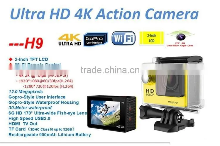Factory Price WIFI Action Camera4K Ultra-HD sport camera 12MP 1080P 60FPS 4k Camera Sport DV