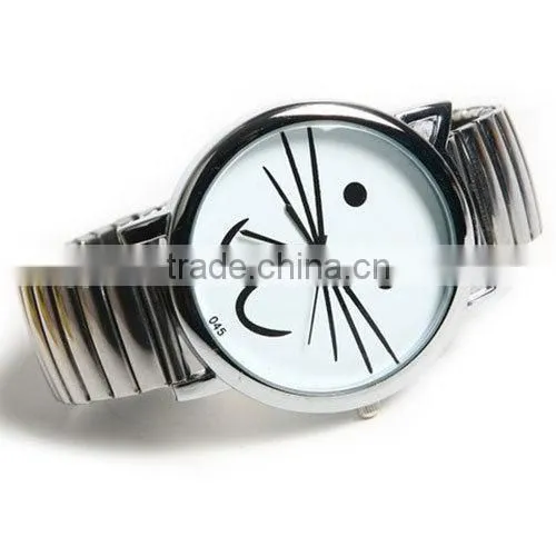 Cat watch kids animal metal cat case leather strap lovely cute watch kids