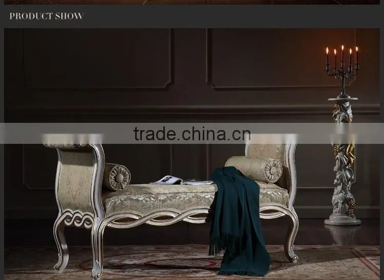 royal luxury bedroom furniture baroque solid wood hand carving bed end bench