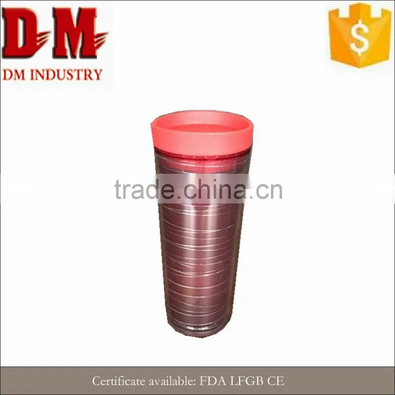 Popular china 450ml double wall plastic coffee cup with lid