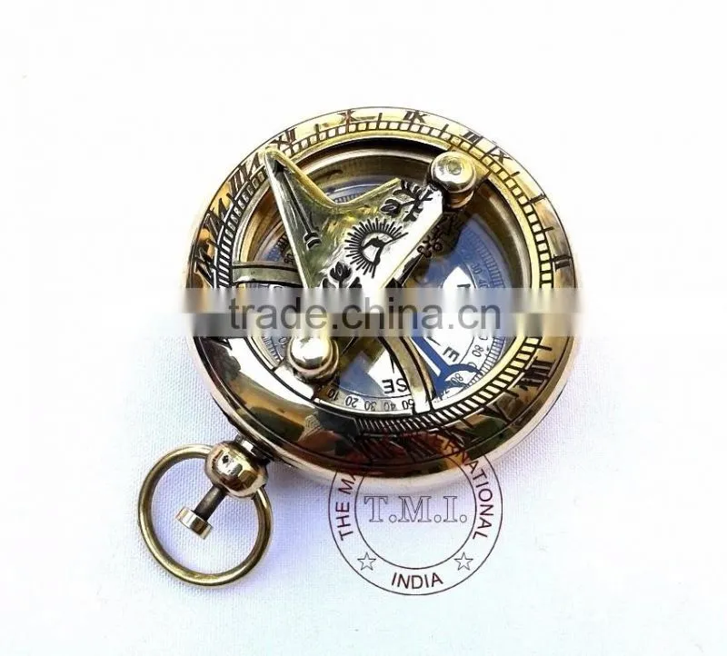 BRASS SUNDIAL COMPASS - NAUTICAL SUNDIAL COMPASS - DALVEY STYLE SUNDIAL COMPASS