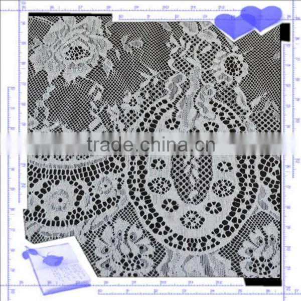 White pineapple flower dress lace fabric for wedding dress