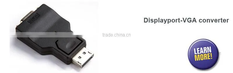 Gold palted Mini Display port to VGA convert dongle in white