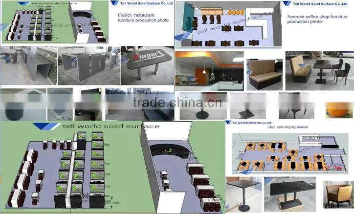 CE SGS Certified Acrylic Solid Surface Fast Food Korea Table Top