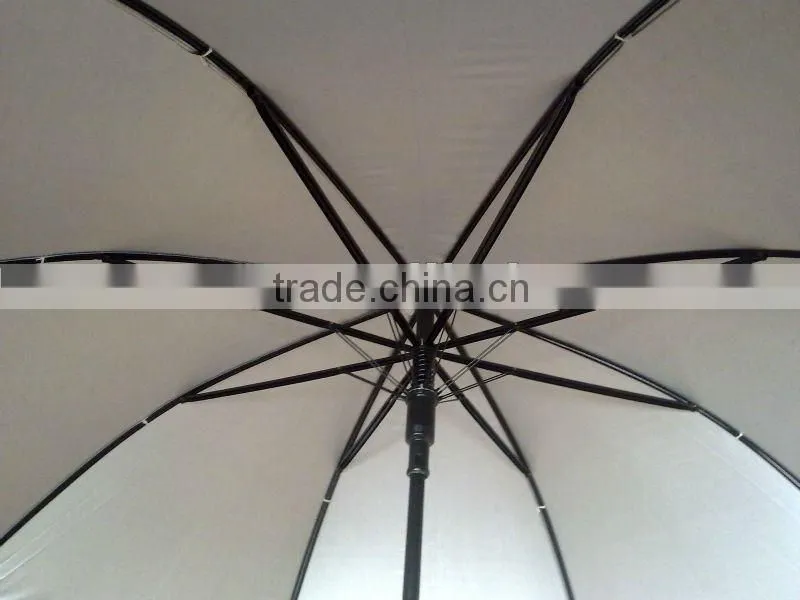 Good UV protection, 190T polyester with silver coating, straight sun and rain umbrellas