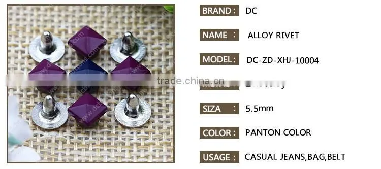 Square Shape Jean Rivet and Studs Custom Shoes Rivet for Garment