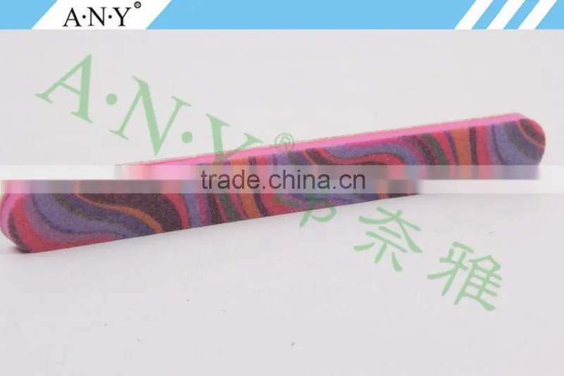 Nail Shape and Polishing Leaves Printing Pink Sandpaper Nail File Customized