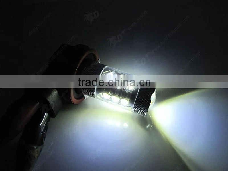 Pure White H11 80W Epistar LED Bulbs for Reverse Back up Lights