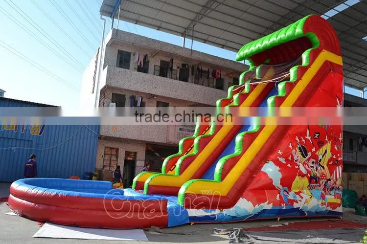 Giant inflatable water slide for kids and adult, used inflatable water slide pool for sale