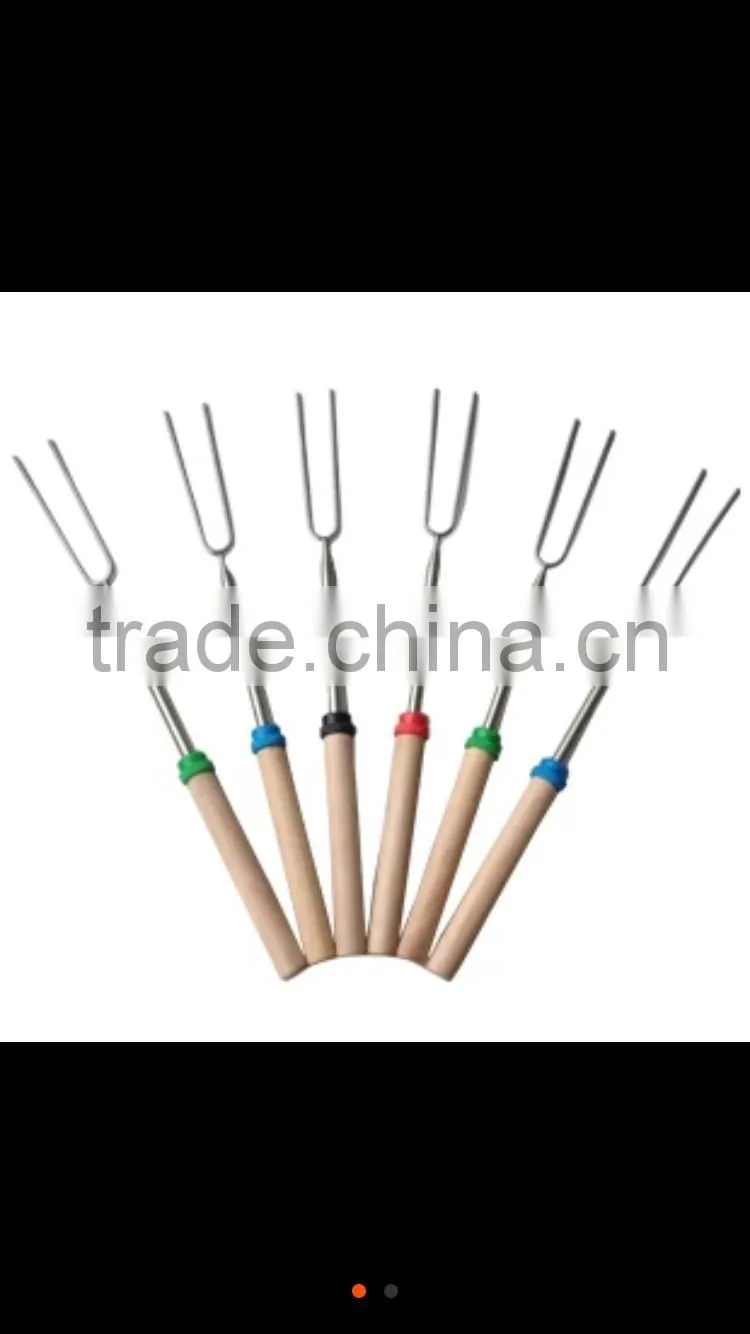 telescopic bbq fork, extendable fork, stainless steel fork