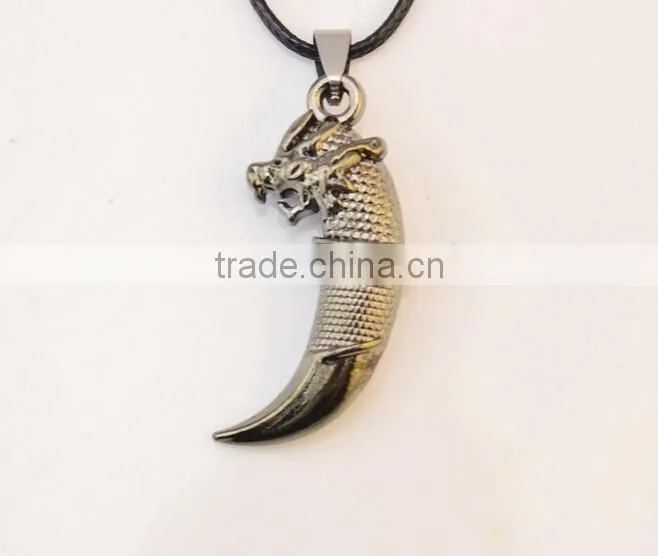 Popular PUNK charm wolf tooth pendants Necklace gift
