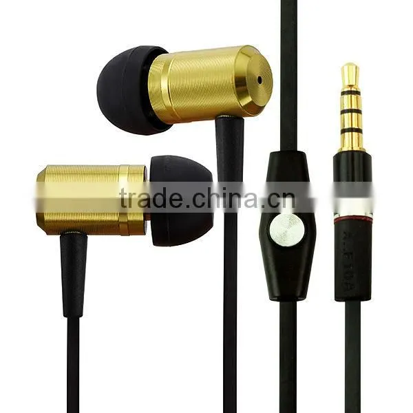 Wallytech High quality Metallic in-ear earphone For Samsung Galaxy S4 I9500 For iphone 5 With Mic