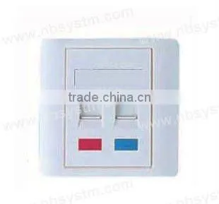 86 type faceplate 86x86mm angled,two port with color lcom&angled shutter