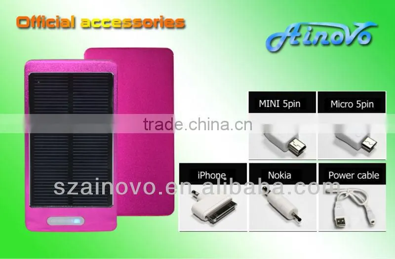 Factory price High conversion rate utralthin metal case 3000ma monocrystalline silicon portable mobile battery bank