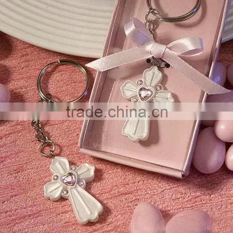 Pink - blue crown themed princess metal keychain for baby showers