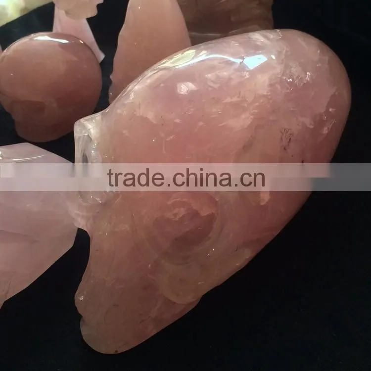 Natural Various Shaped Crystal Skull Rose Quartz Ornaments