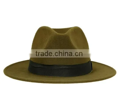 China Promotional High Quality Men's Fedora Hat Custom Logo Band