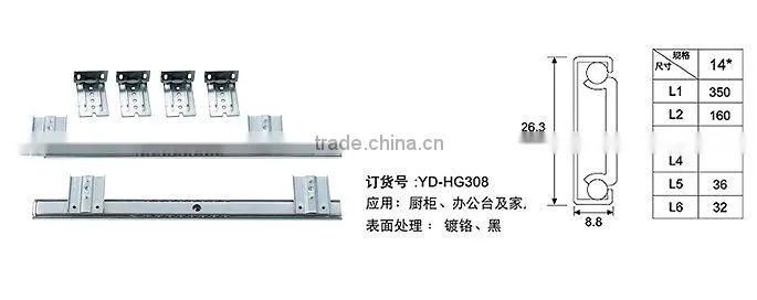 Keyboard sliding rail/runner/track/channel