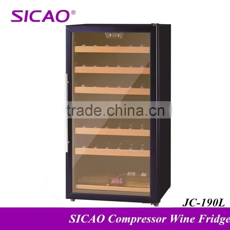 Compressor glass fridge wine chiller machine Glass Champagne Bottle Fridge, Led Light Mini Bar In Cabinet Wine Cooler