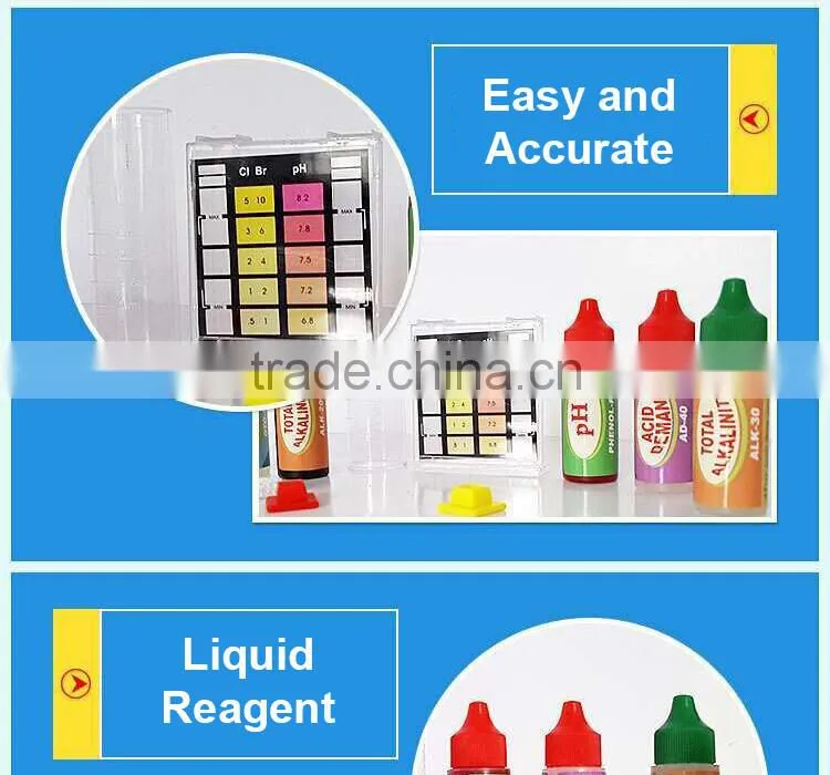 5 way test kit (PH / CL / Bromine / Alkalinity / Acid demand) , swimming pool test kit