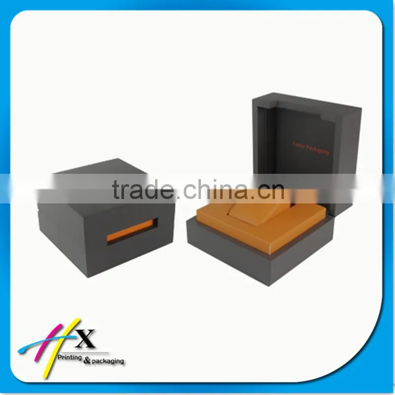 unique design paper watch box with gold stamped logo