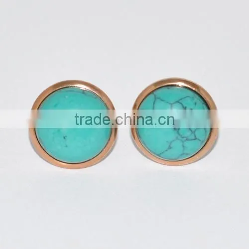 Stainless Steel Round Stud Earrings For Women(BE10710)