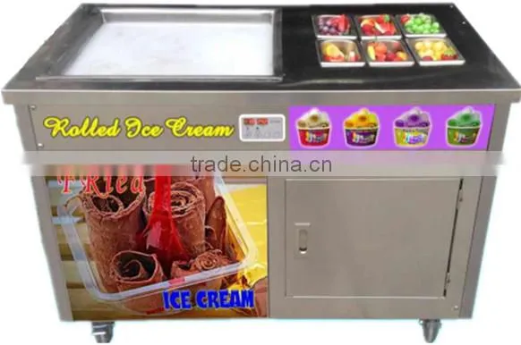Thicker shell fried ice-cream making machine (round pan model)