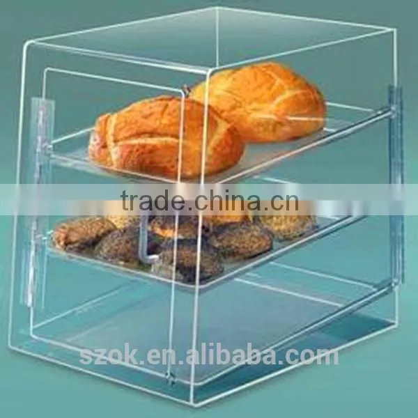 customized high clearclear acrylic food display box with door and handle promotional