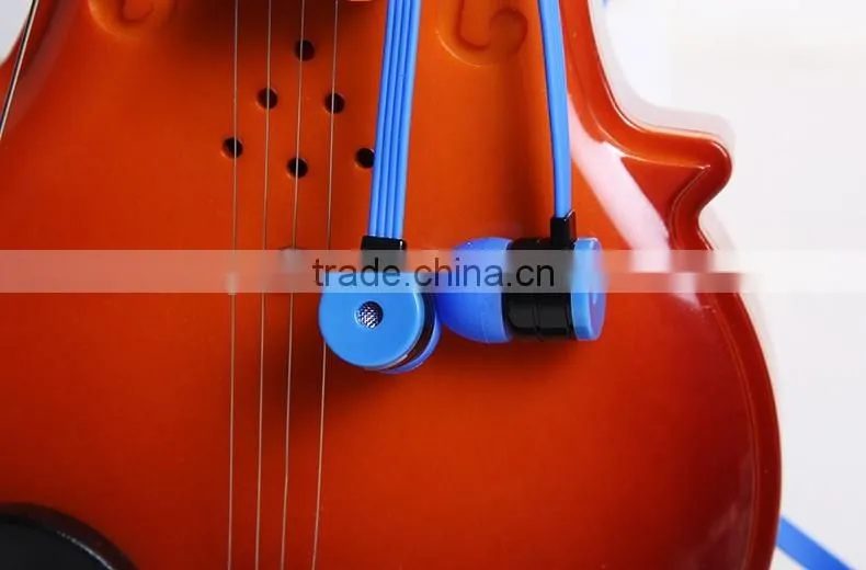 High quality sports style mobile phone custom made earphones flat cable headphones